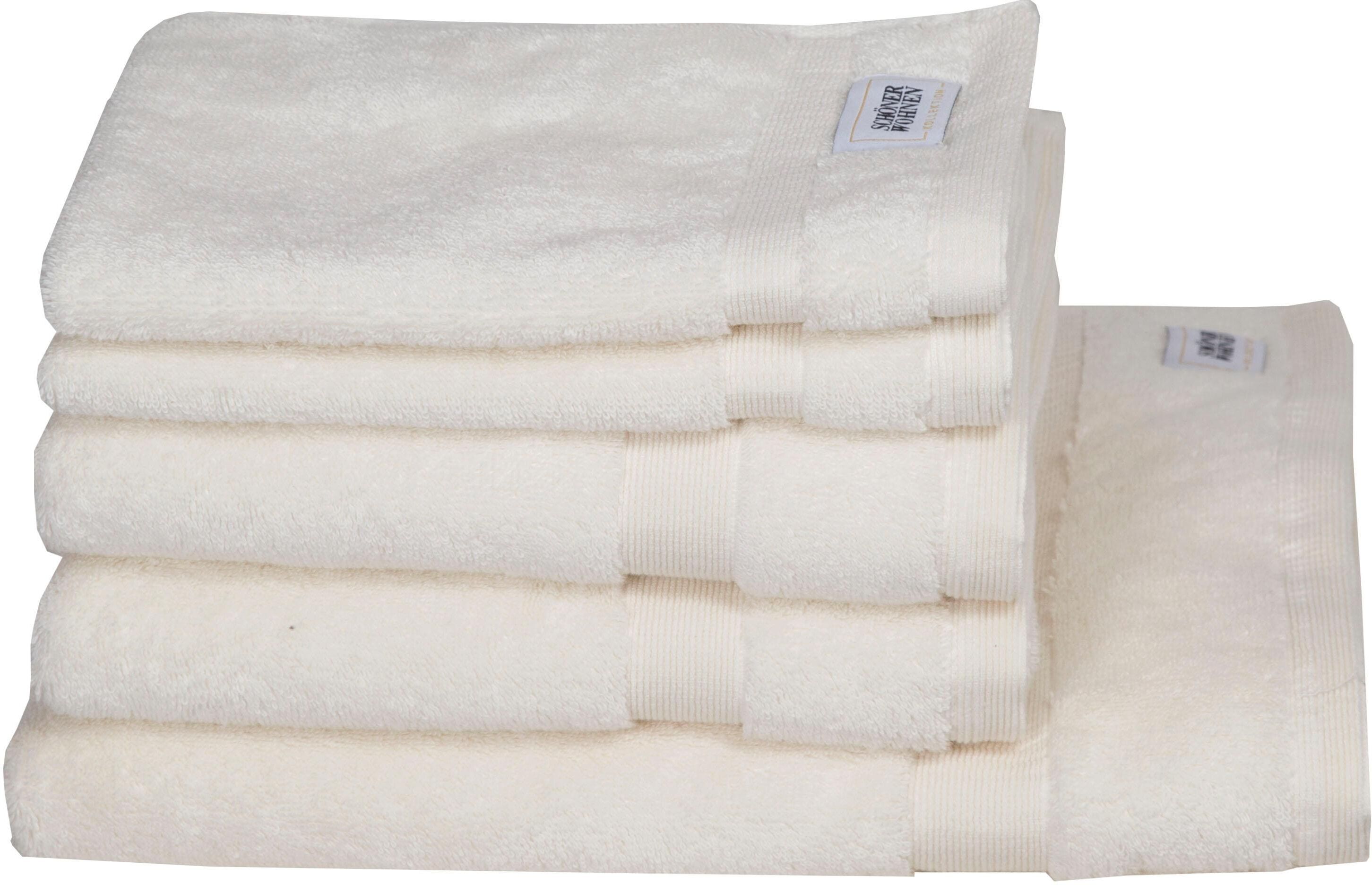 Handtuch Set "Cuddly", weiss (weiß), 5 Stk., Frotteevelours, Frotteevelours, Obermaterial: 100% Baumwolle, SCHÖNER WOHNEN-KOLLEKTION, Handtücher, Handtuch Set, schnell trocknende Airtouch-Qualität weiß 5 Stk., Frotteevelours