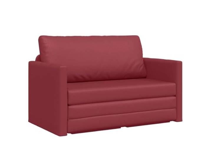 vidaXL Schlafsofa Weinrot 124 x 71 x 78 cm Kunstleder Bequeme Sitze für entspanntes Chillen, Lässt sich einfach in ein Bett umwandeln,