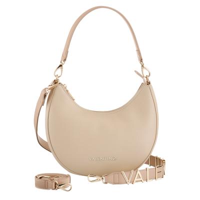 Hobo VALENTINO BAGS "ALEXIA", Damen, Gr. B/H/T: 29cm x 24cm x 10cm, beige (ecru), Lederimitat, unifarben, Taschen Hobo, Damen Handtasche, Schultertasche, Umhängetasche mit Logoschriftzug