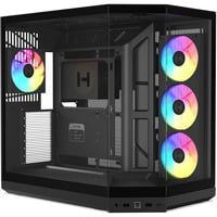 Y50 Pitch Black, Tower-Gehäuse schwarz, Tempered Glass x 3