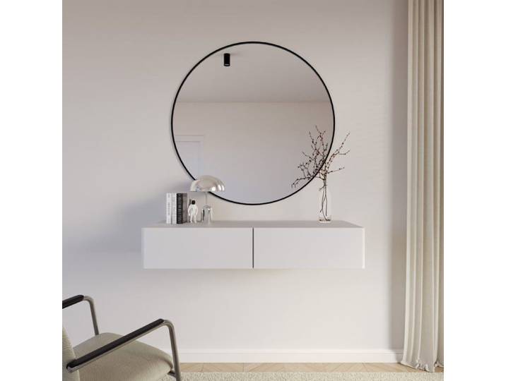 Coiffeuse suspendue avec 2 tiroirs - OLIO - 110 cm - blanc