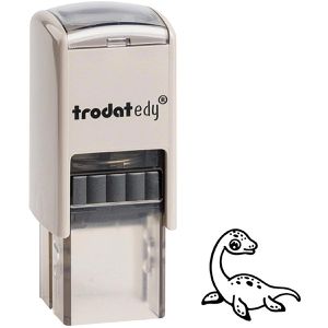 Trodat Motivstempel edy FIX Plesiosaurus, aus Kunststoff, 1,9 x 1,9 cm, selbstfärbend, schwarz