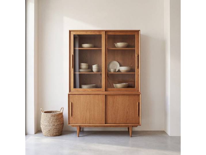 Vaisselier 2 portes coulissantes, L120 cm