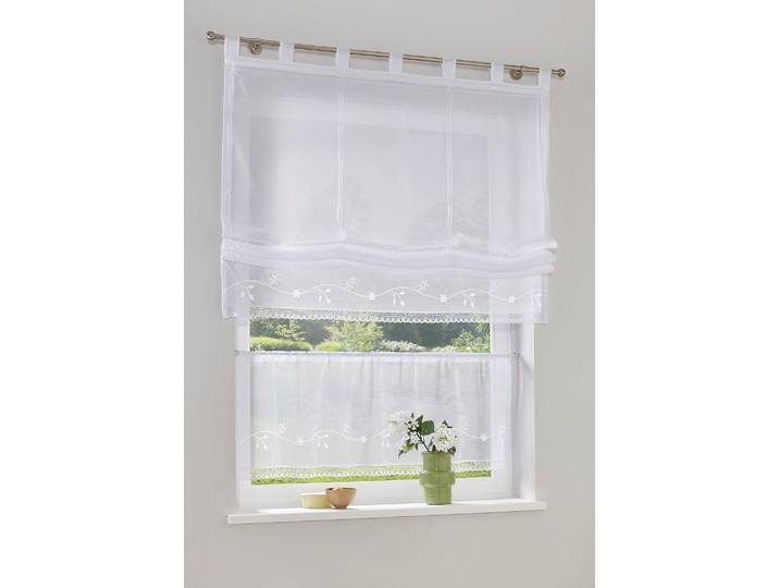 Raffrollo OTTO HOME Idaho Gr. 5, weiß, B:120cm H:140cm, Voile, Obermaterial: 100% Polyester, Raffrollos, Raffrollo, Transparent, Voile, Polyester