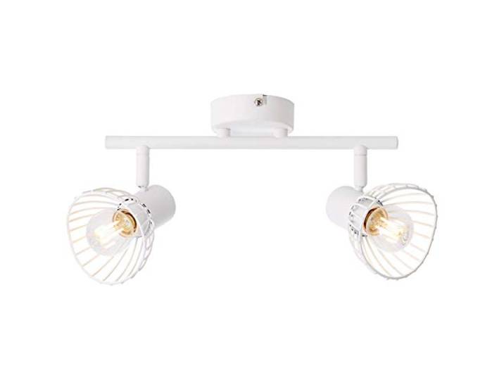 BRILLIANT Lampe Elhi Spotrohr 2flg weiß 2x D45, E14, 40W, geeignet für Tropfenlampen (nicht enthalten) Köpfe schwenkbar