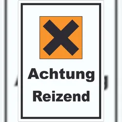 HB-Druck Aufkleber Gefahrensymbol Reizend Kreuz A3 (297x420mm)