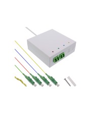 InLine FTTH Anschlussbox vorkonfektioniert 4x LC/APC 9/125µm 50m Single- bzw. Monomode-Faser 50 m Glasfaser LWL (88150)
