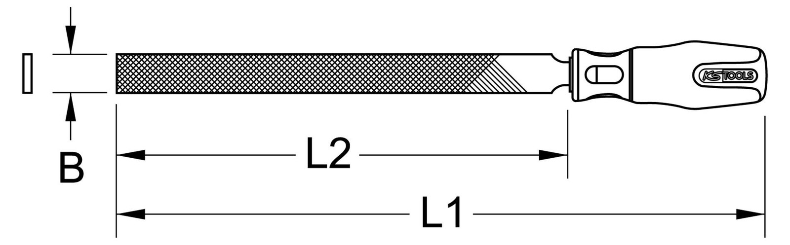 KS Tools BERYLLIUMplus platte vijl, getande uitvoering, model 1 (962.7301)