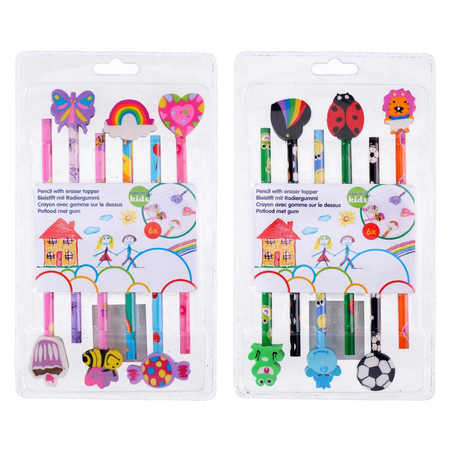 Topwrite Bleistift mit Radiergummi-Topper 18,5cm (Hart, 6x) (19513771)