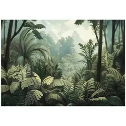 FOTOTAPETE Dschungel Wald Grün Tapete Wohnzimmer Schlafzimmer 200x140