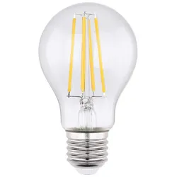 LED Leuchtmittel Filament Birne Design transparent Glas Lampe Kugel 7 W 806 lm 2700 K warmweiß Leuchte silber