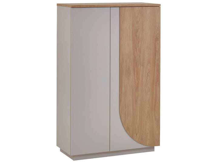 Stylife Highboard, Eichefarben, Kaschmir, Holzwerkstoff, 6 Fächer, E, 95x150x42 cm, Beimöbel erhältlich, stehend, Frontbeleuchtung, Wohnzimmer, Wohnwand, Wohnwand- Serien