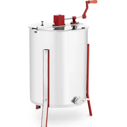 Wiesenfield Hochwertige Honigschleuder Edelstahl Tangentialschleuder Handantrieb 4 Waben, Küchengadgets, Silber