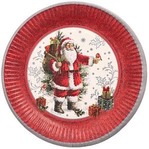 Papstar Einwegteller 88831 HoHoHo, Pappe, mit Dekor, Ø 23cm, 10 Stück