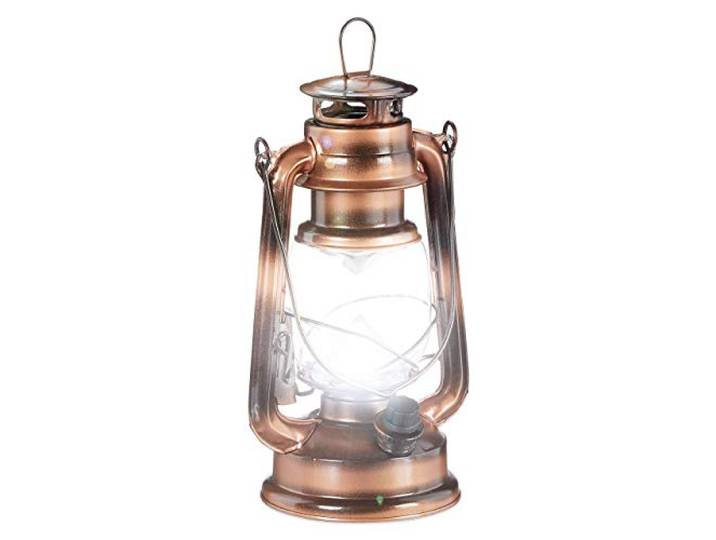 Relaxdays Lanterne tempête LED\, Retro comme décoration de fenêtre ou Lampe Jardin\, à Piles\, cuivrée