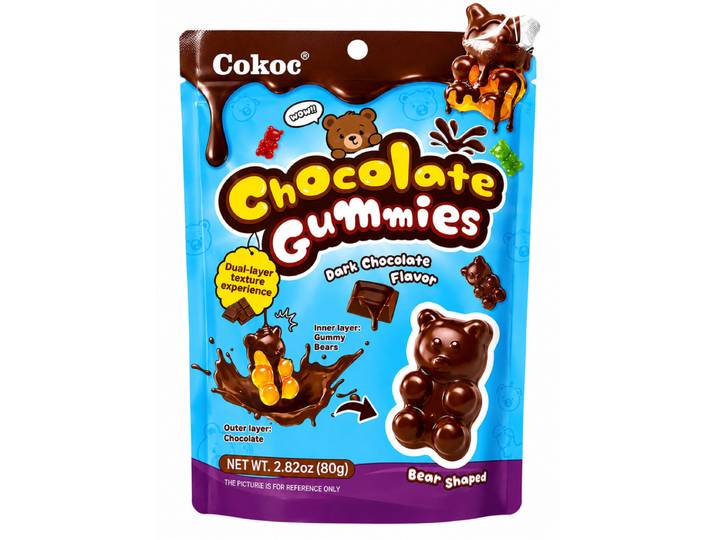 Cokoc Bear gummie-snoepjes met chocoladecoating 80 g