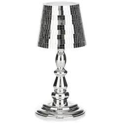 LUMIDA Casa LED-Tischleuchte Diskokugel-Optik wiederaufladbar Höhe 25cm, Ø 11,5cm