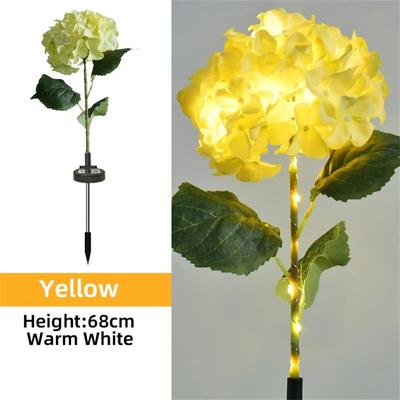 Inspired Finds Solar Garden Hydrangea LED Outdoor Stake Lights Waterproof Decorative yellow