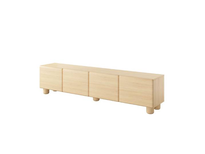 Masseno Lowboard PALLA 199,7 cm TV-Schrank mit 4 Türen Eichefarben