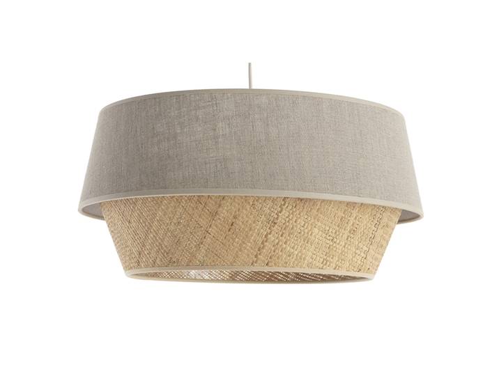 Suspension design bi-matière en lin grège et rabane naturelle D45 cm SENSA