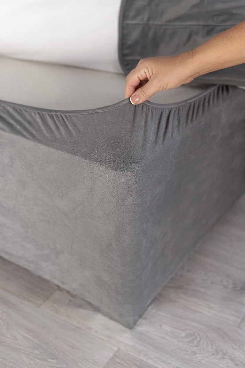 Boxspringhoes Bedrok Queen XL - Antraciet - Volledig Elastisch