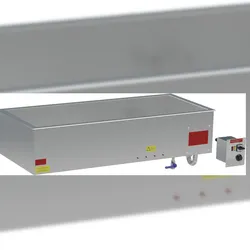 HAGOLA Bain Marie "Barcelona", 4xGN1/1  1372x302x600mm (BxHxT)  automatischer Wasserstandsregler, Überlaufstufe