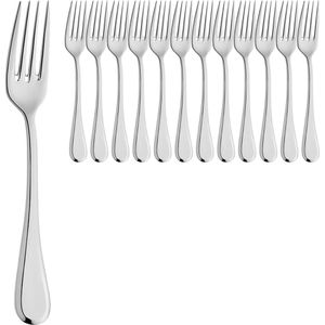 Amefa Kuchengabeln Drift, silber poliert, Edelstahl 18/10, 14,4 cm, 12 Stück