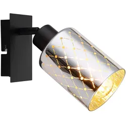Wandleuchte Wandlampe Wohnzimmerlampe Beweglicher Spot Schwarz Metall L 16,5 cm