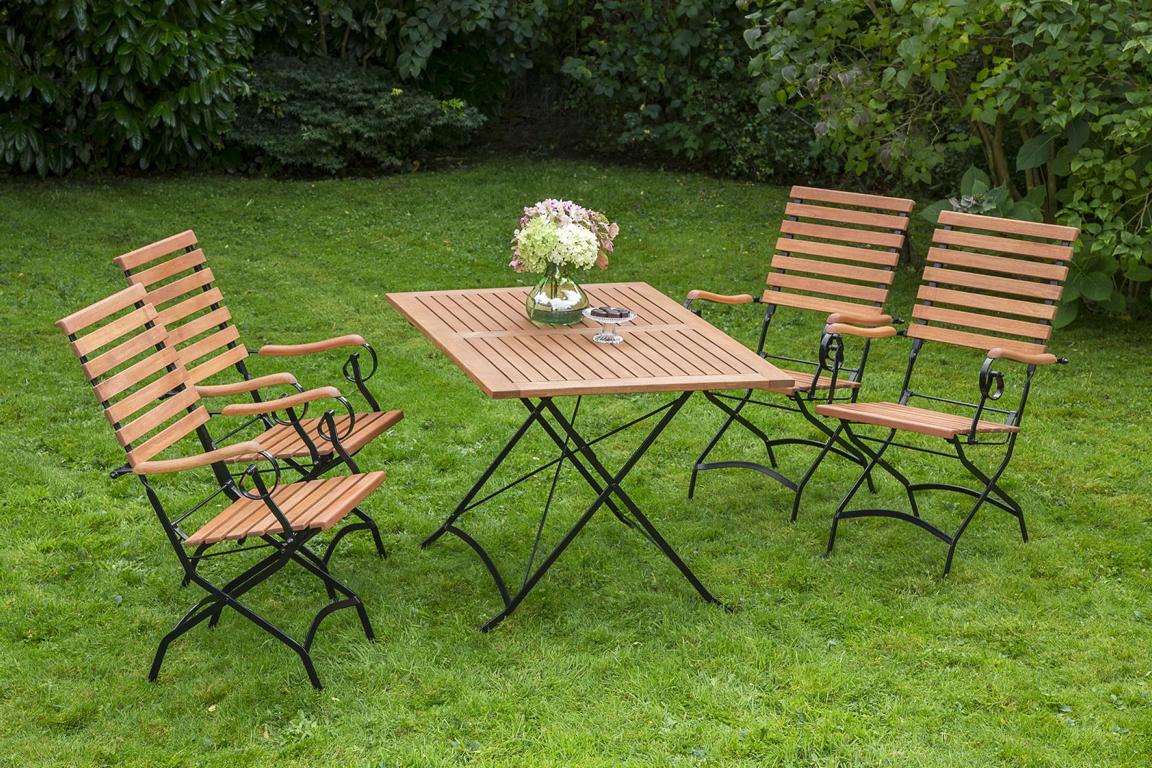 MERXXHANDELS Schlossgarten Set 5tlg 4 Sessel Tisch 120x80cm 16909243