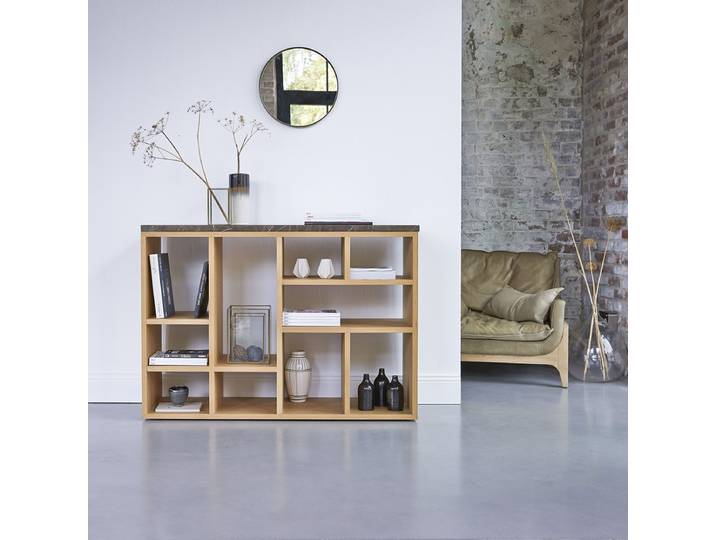 Niedriges Bücherregal aus Eiche - Natur - Oak