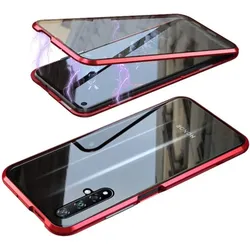 G-Case Huawei Nova 5T Aluminium Magnetic Glass Case Hülle (Huawei Nova 5T), Smartphone Hülle, Schwarz