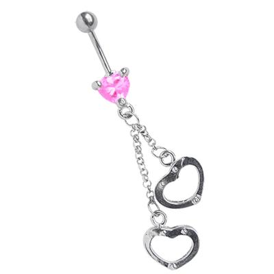 Bauchnabelpiercing ADELIA´S "Piercing Bauchnabelpiercing", rosa, Piercings, Damen, onesize, Titan, Mit Handschellen in Form eines Herzes