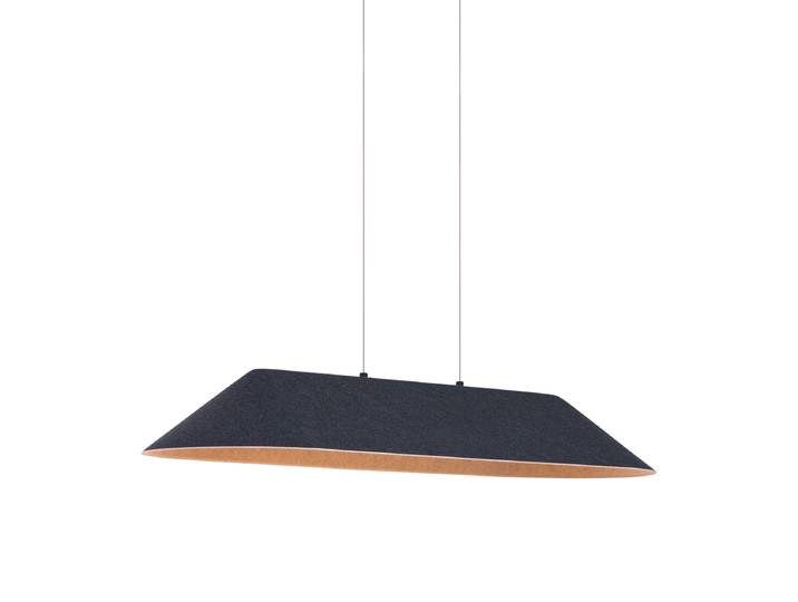 Suspension moderne noire avec intérieur gris avec LED à intensité