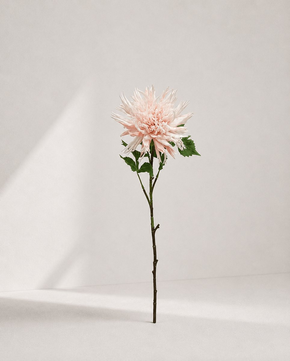 Lichtroze Zijden Chrysant Kunstbloem - Hoogte: 78 cm