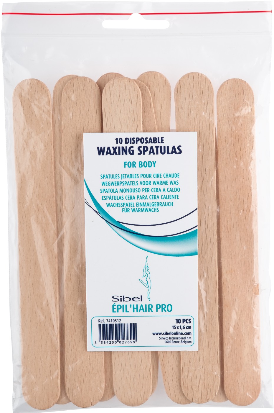 Sibel Čpil’hair pro Einweg Holzspatel zum Auftragen von Warm und Heißwachs 15 cm SN-7410512