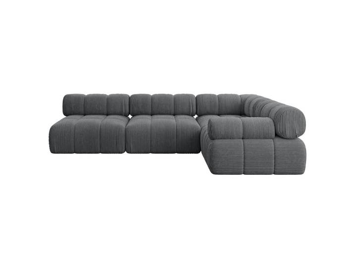 ECKSOFA modulares Sofa Mende-L2 - 285x190x70 cm Dunkelgrau Cord