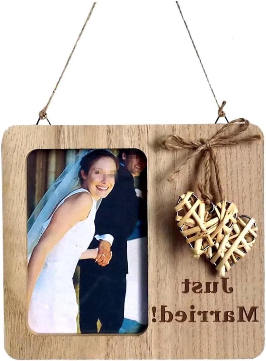 Houten fotolijst displayplank voor het tonen van foto's in houtkleur, 20 cm