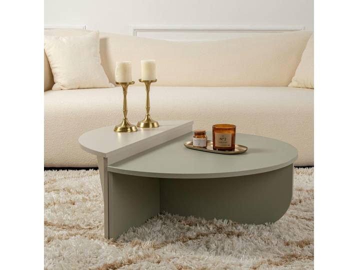 Table basse ronde modulable 2 hauteurs MARFA - Vert