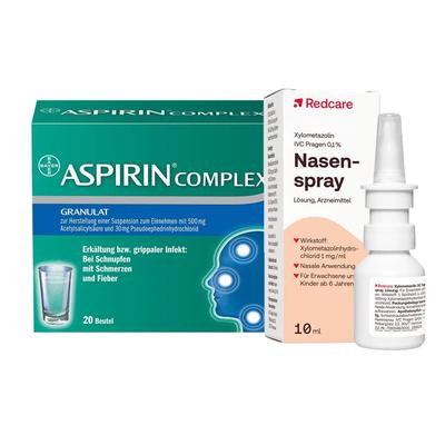 Redcare Xylo 0,1 % Nasenspray + Aspirin Complex Granulat 1 St