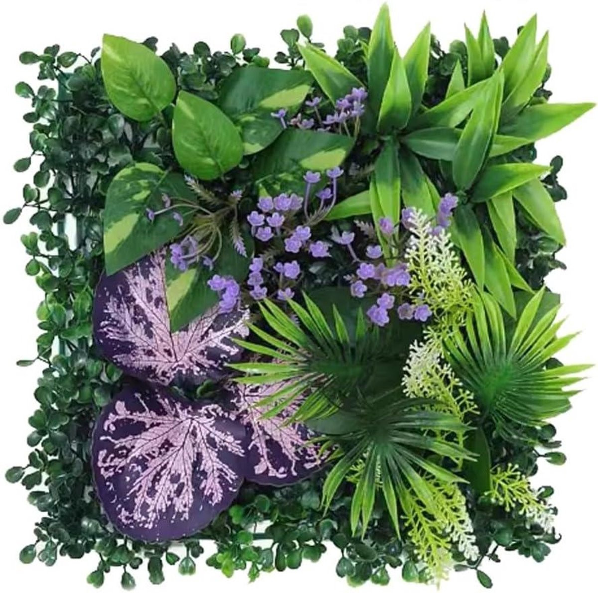 Kunstplanten Muur Groen Paneel voor Binnen en Buiten - Weerbestendig - 25 x 25 cm - Groen