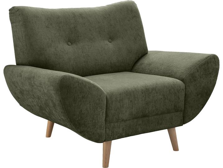 Sessel HOME AFFAIRE Basta komfortable Wellenunterfederung, Breite 111cm , grün, B:111cm H:82cm T:87cm, 100% Polyester, Sessel, Sessel