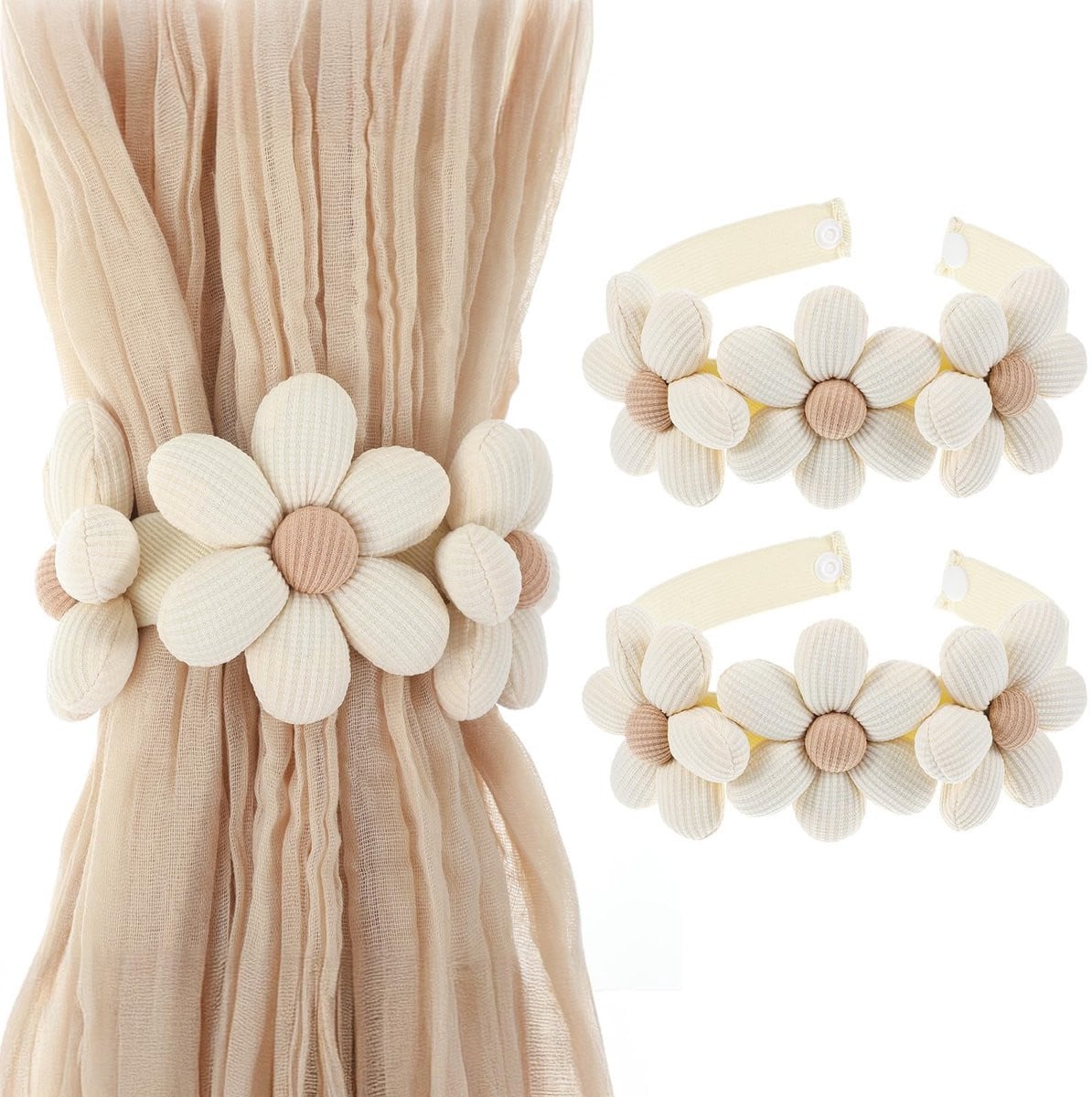 Dailygoods Gordijnhouder 2 stuks - Elastische gordijn embrasses