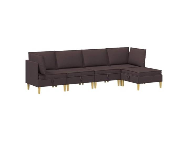 Makastle Modulares Sofa Set 5-TLG. mit Stauraum Dunkelbraun