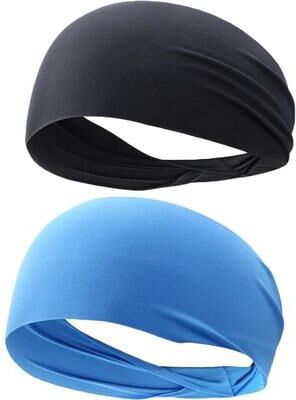 Useful Little Things Men's Athletic Sweat Absorbing Headband For Running, Fitness, And Yoga black Blue