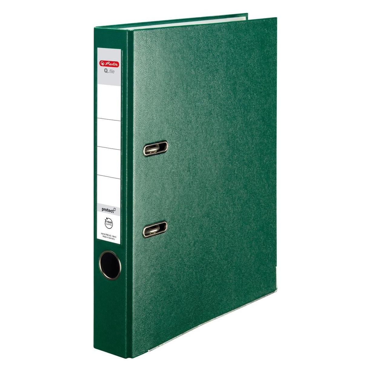 Herlitz Q.file Ordner protect A4 5 cm grün (A4, 50 mm, 1 Stk.) (38656834)