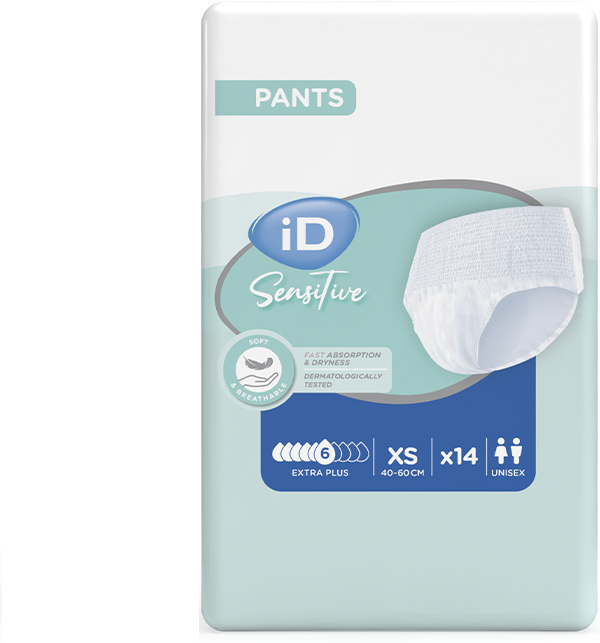 Ontex iD iD Sensitive Pants Extra Plus XS - 12 paquets de 14 protections