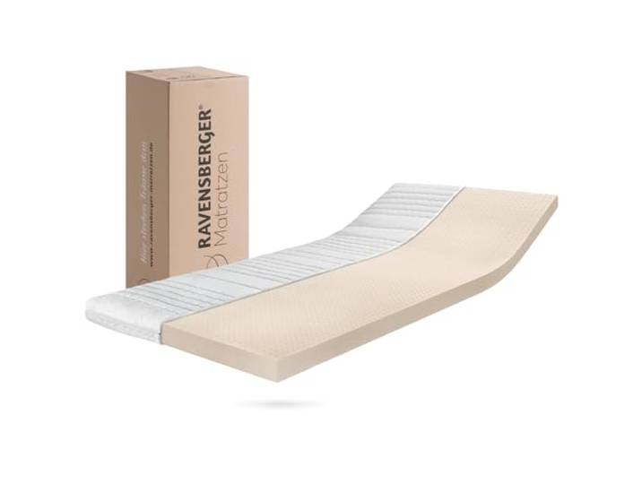 RAVENSBERGER Latex Topper Natura LUX - Härtegrad H2/H3, mittel - 50-110 kg - 80 x 200 cm, Höhe 9 cm - Matratzenauflage aus Natur-Latex mit Baumwoll-Bezug, allergikerfreundlich
