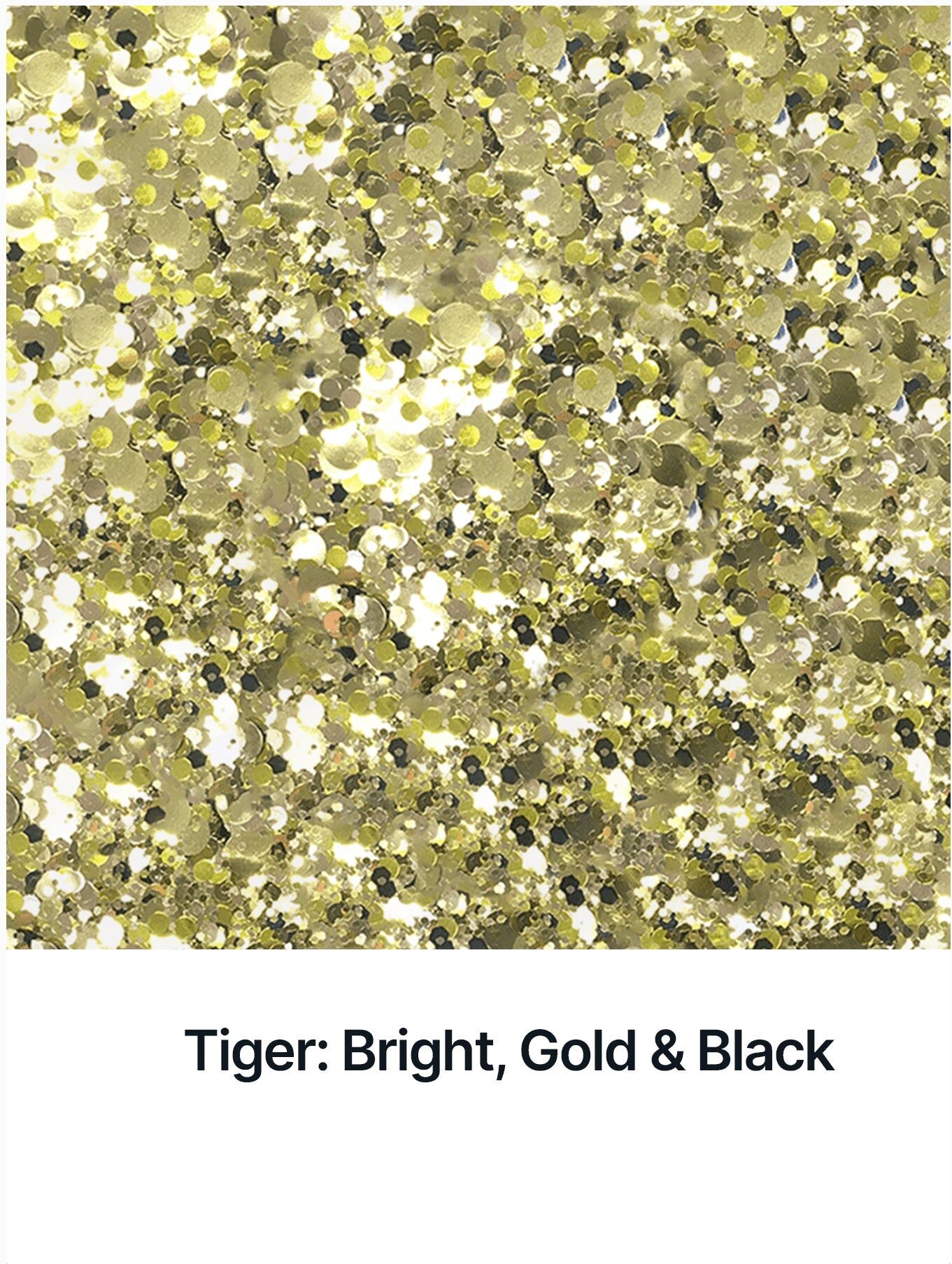 Hemway Glitter Mix Shaker 105g / 3.7oz   Tiger: Bright Gold & Black   Cosmetic, Festival, Epoxy Resin, Crafts - Tiger: Bright Gold & Black - 105g