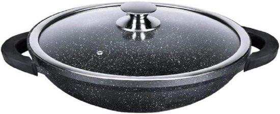 Kamberg Wokpan van gegoten aluminium, 36 cm, grijs