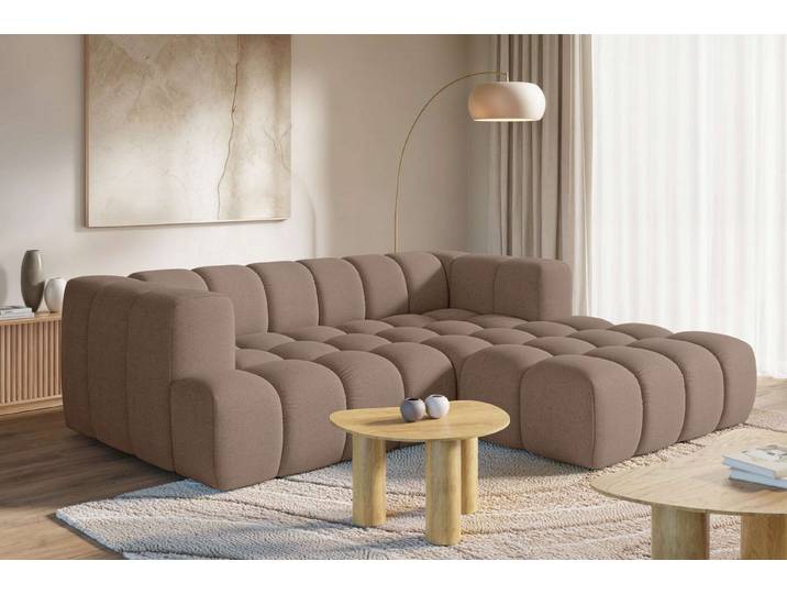 homsy by Ana Johnson Ecksofa »XL« BOUBELLE L-Form extra tief, Design: Bubble-Optik, Breite 247cm, hoher Sitzkomfort dank Wellenunterfederung, XL Sitztiefe 100 cm